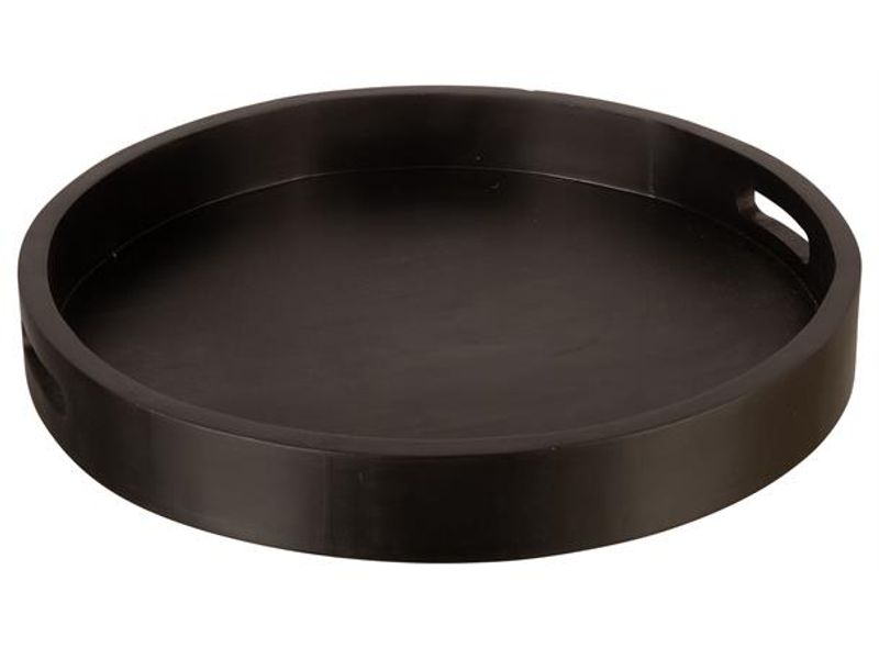 Rund Brett tre sort d 40x5 cm/45x6cm  s/2