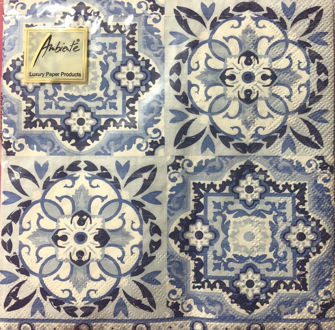 Hovedbilde Servietter lunsj tiles blue