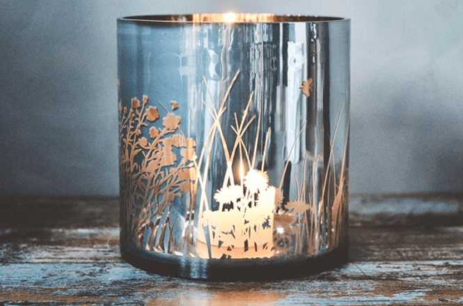Hovedbilde Trend lysholder med engmotiv 20x20 cm