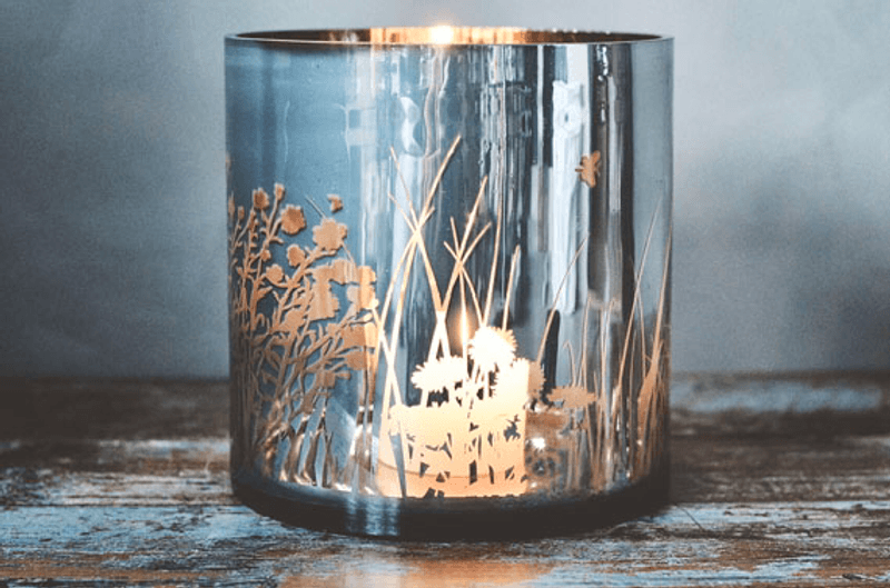 Trend lysholder med engmotiv 20x20 cm