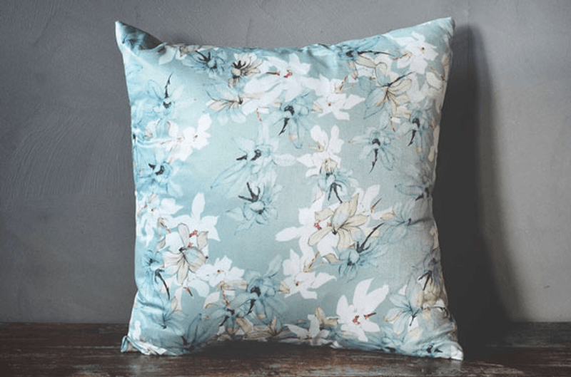 Trend pute grønn med blomster 50x50 cm