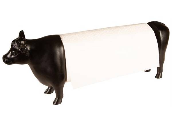  Tørkerullholder Ku sort /brun 41x7,5x15,5cm