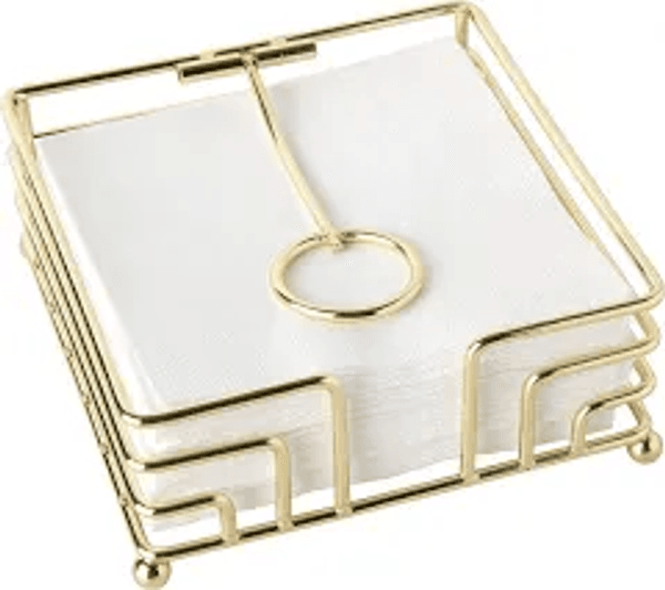Serviet Holder Metal Napkin Hold Gold stor
